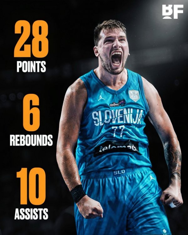 Warm-up Session Lovenia ended 4 consecutive losses in the UK, Doncic scored 28 points, 6 rebounds, 10 assists, 3 breaks and 1 hat