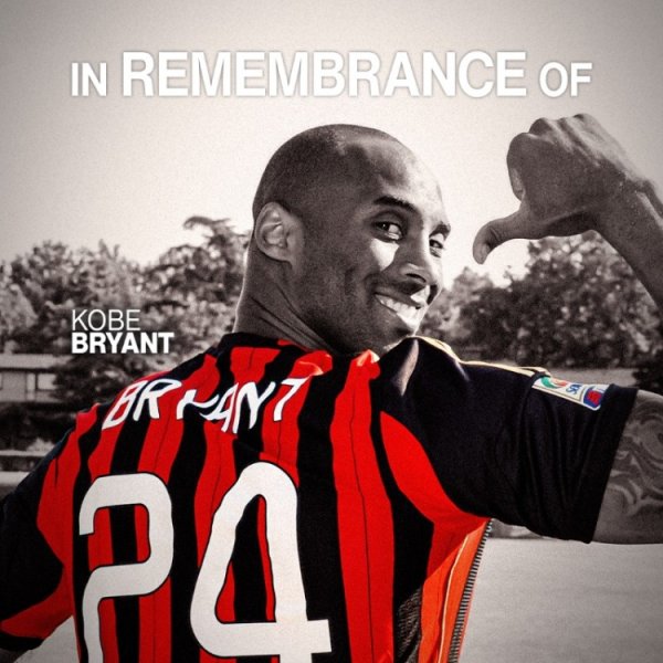 Red and Black Heart 🙏 Kobe s 47th birthday, Milan official social media poster to commemorate