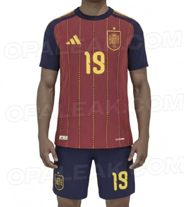 Subvert tradition! The spy photos of the Spanish team s home jersey in 2026 World Cup are released