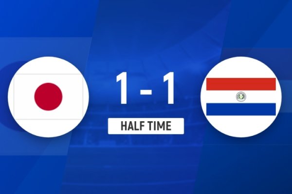 Halftime - Almiron scored and Ogawa Hangji equalized with a long shot. Japan temporarily 1-1 Paraguay.
