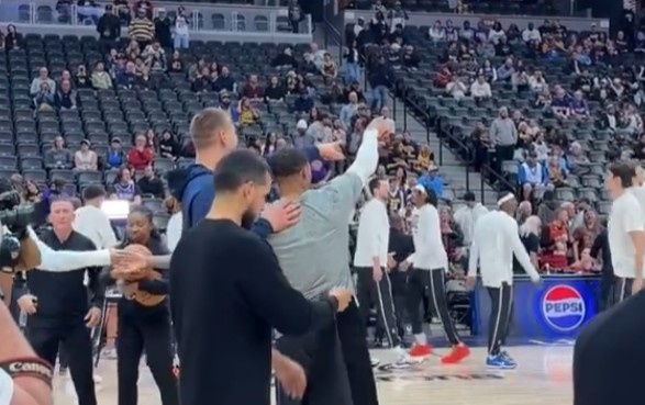 Return to Denver! Westbrook started today against his old team and had a friendly interaction with Jokic before the game.
